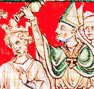 Richard I of England being anointed with oil at his coronation